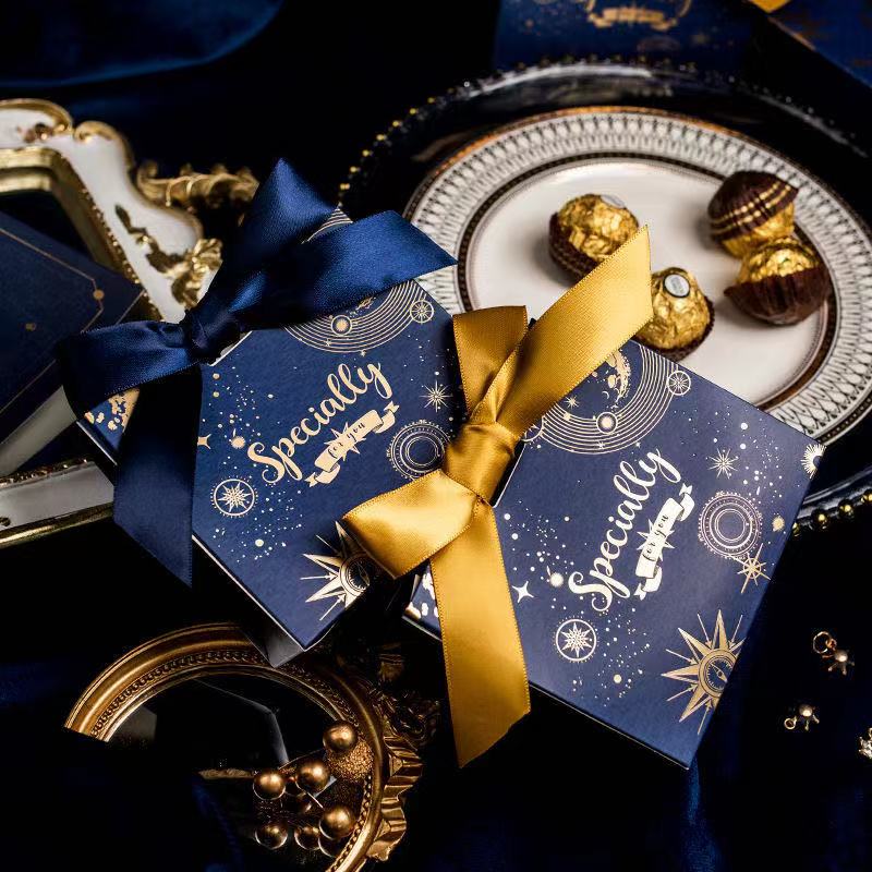 Blue Sweet Bag Box for Decoration/Event Party Supplies/Birthday Favours Boxes Star DIY Boxes