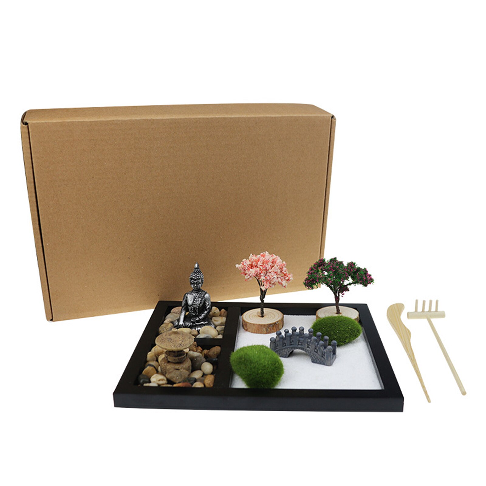 Mini Zen Garden Porch Yard Buddha Statues for Stress Relief Relaxation Home