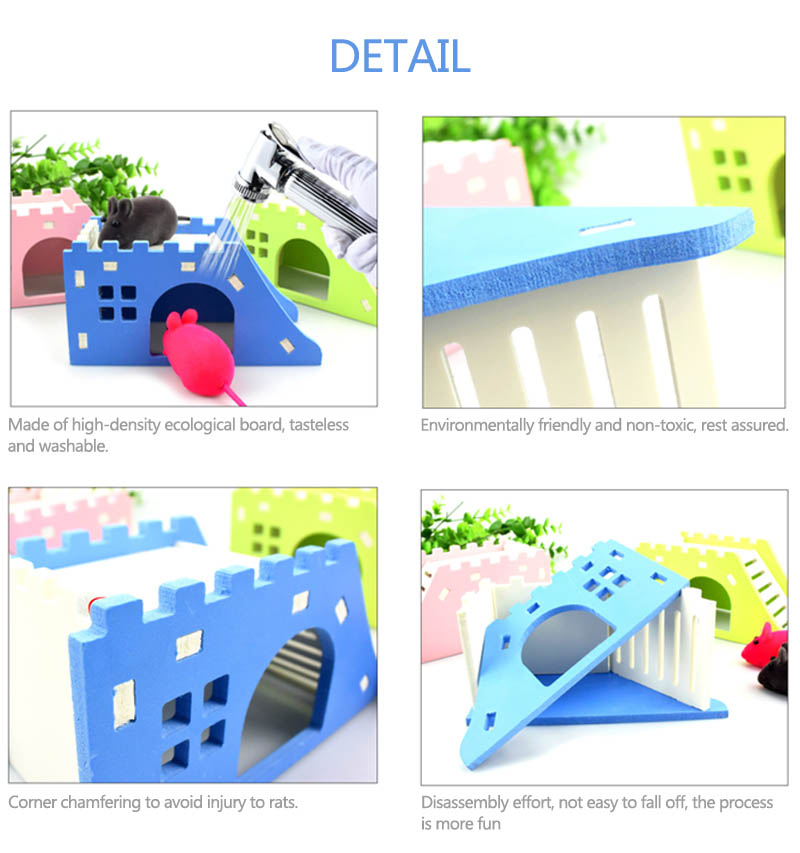 Huisdier Egel Kasteel Speelgoed Huisdier Huis Bekijken Dek Ladder Huisdier Producten 1 Pc Hamster Huis Hamster Nest Houten