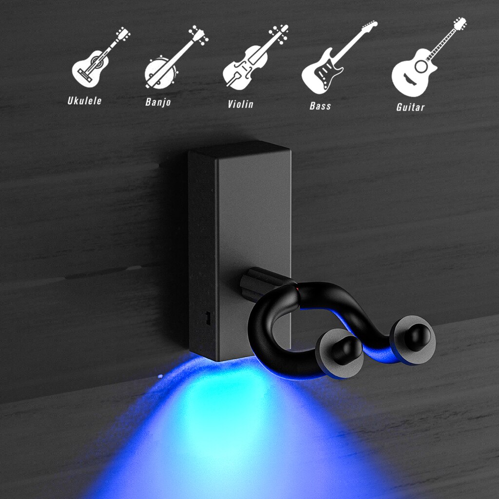 Naomi dauerhaft Gitarre Aufhänger Zauberstab Haken Stehen Guitarra Halterung Halfter LED Licht Für Akustische Elektrische Gitarre Bass Banjo Mandoline