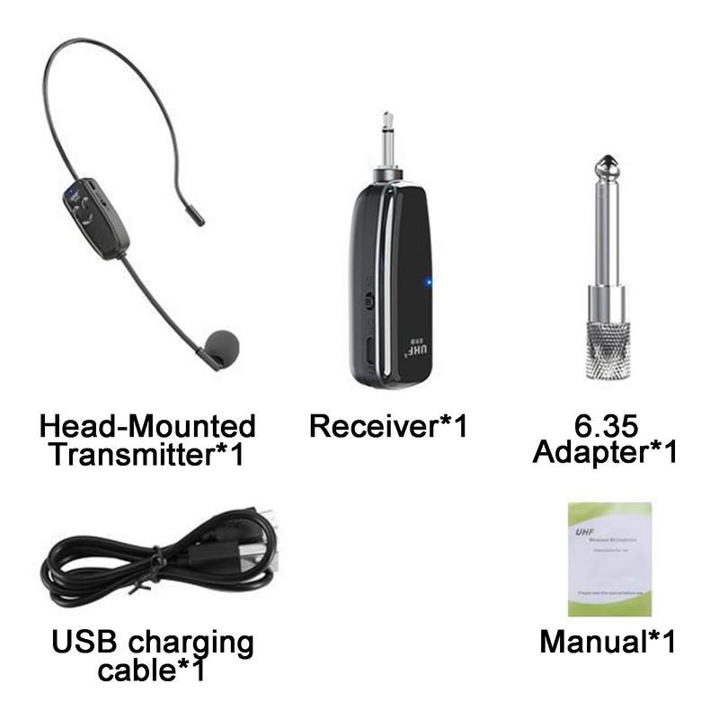 Wireless Microphone Headset UHF Wireless Mic Headset and Handheld 2 in1 160 ft Range for Voice Amplifier, Stage Speakers, Teach