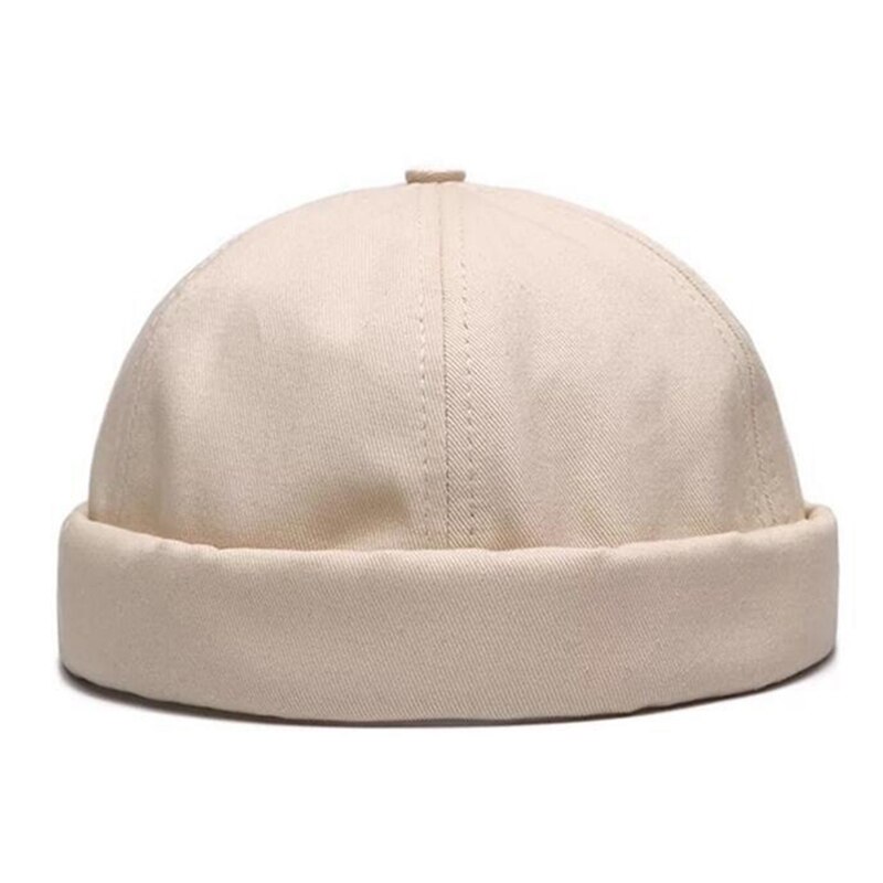 Spring Brimless Hats Hip Hop Beanie Skullcap Street Knitted Hat Women Men Acrylic Casual Solid Pumpkin Portable Melon Cap: BG