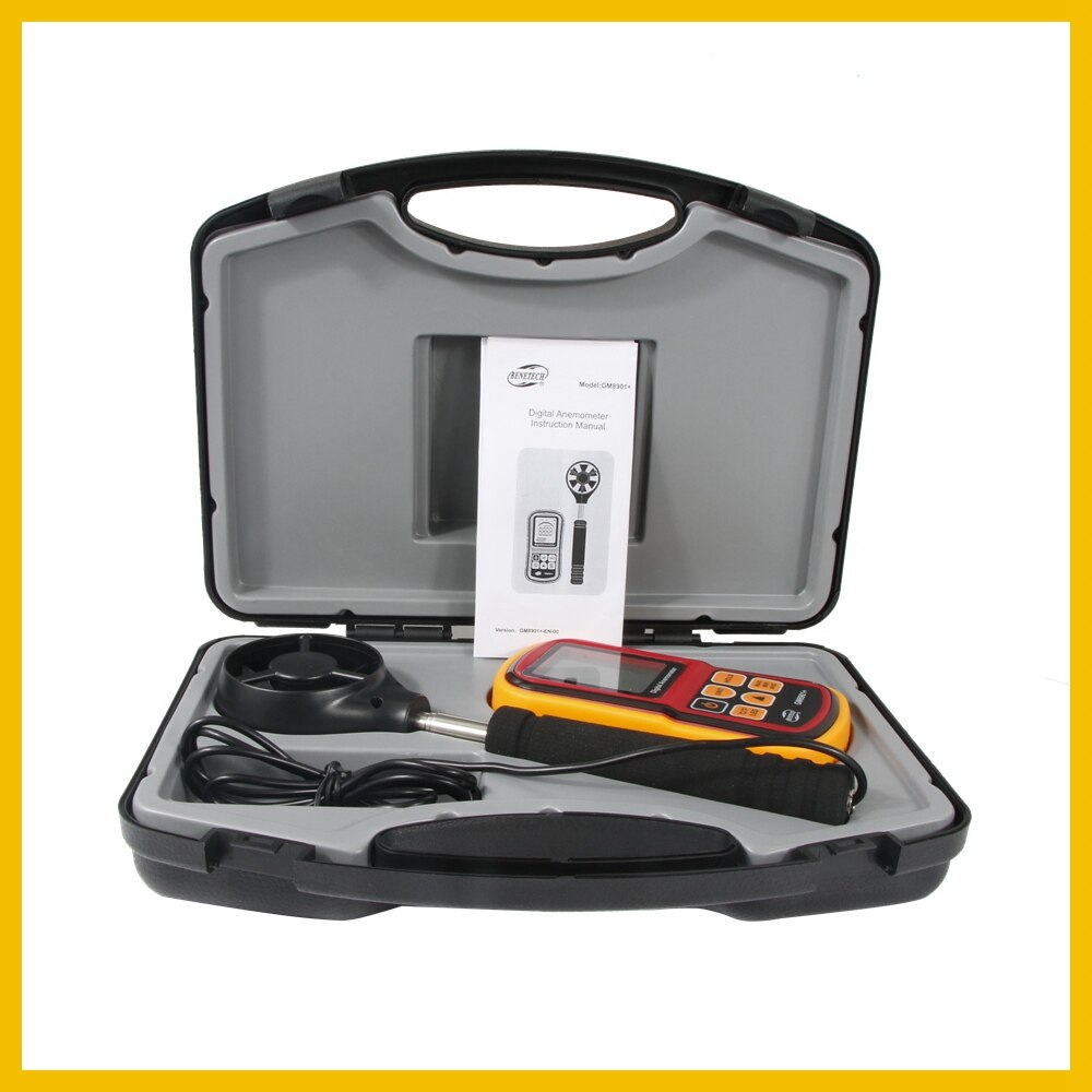 High Accuracy Anemometer Wind Speed GaugeTemperature Measure Digital LCD Display Wind Meter Measuring tool GM8901+BENETECH