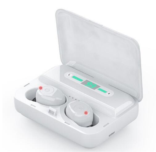Écouteurs sans fil bluetooth casque gamer aides auditives affichage de LED mains libres dans l'oreille casque avec microphone pour smartphone