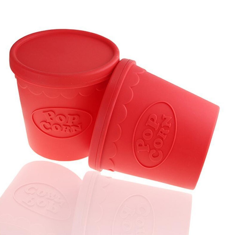 Popcorn Microwave Silicone Foldable Red Kitchen Easy Tools DIY Popcorn Bucket Bowl Maker With Lid bowls