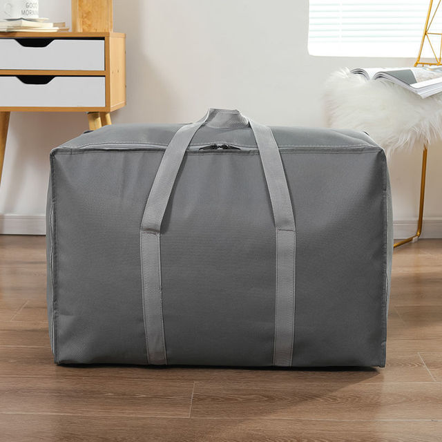 Organizador de colchas en 4 colores para dormitorio, bolsa de almacenamiento de ropa en movimiento, armario grande, camiseta, abrigo, pantalones, estuche de acabado a prueba de agua: Dark grey / L-75x53x30cm