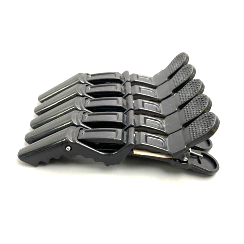 Pinzas de plástico para el pelo para peluquería, pinzas de cocodrilo, Sección de garra, accesorios para peluquería, 5 unids/lote