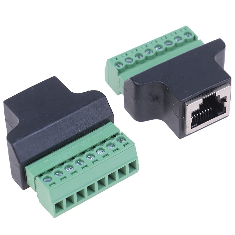 1pcs RJ45 To Screw Terminal Adaptor RJ45 Female To 8 Pin Connector RJ45 Splitter For CCTV DVR CCTV Accessories