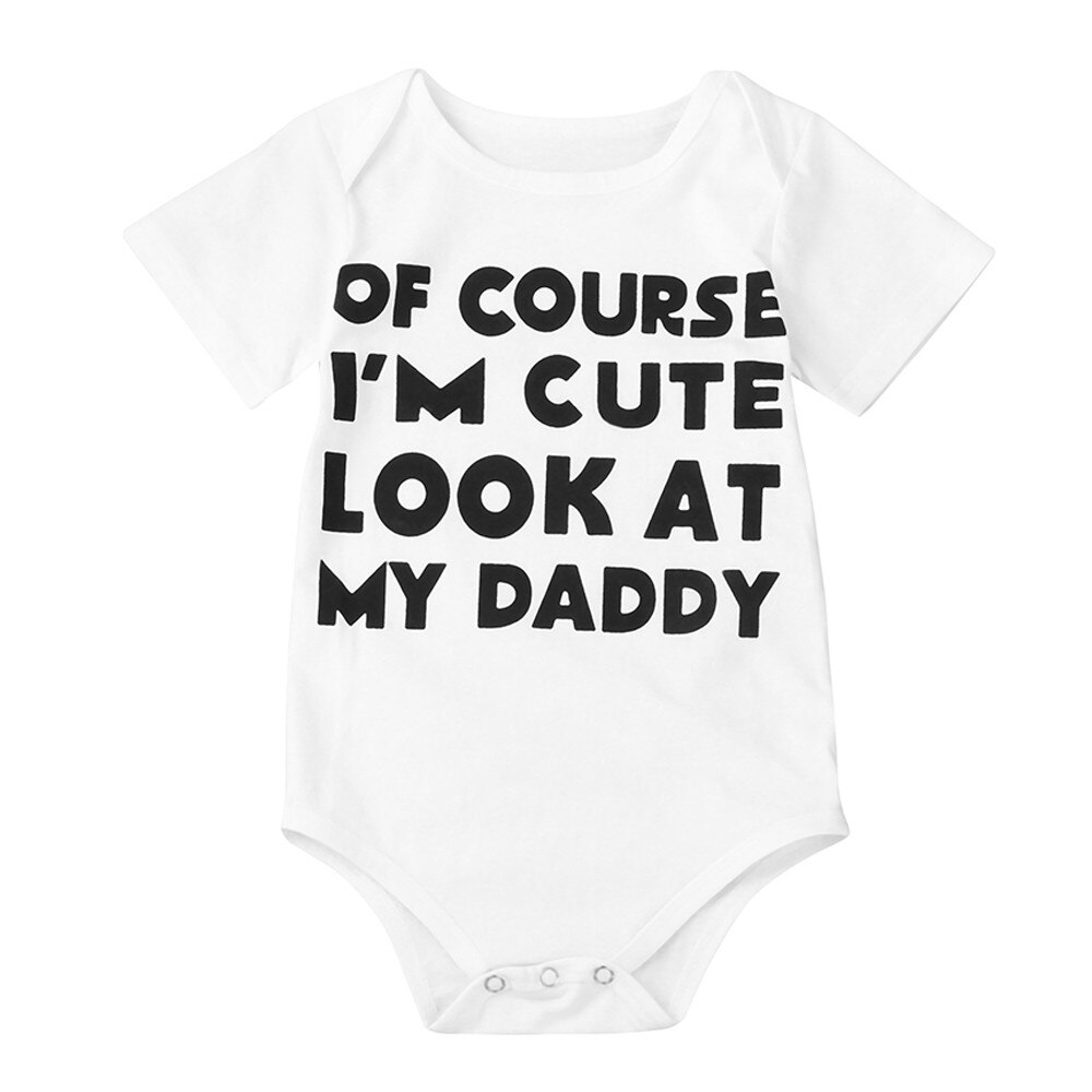 Newborn Infant Baby Girl Boy Short Sleeve Letter Romper Jumpsuit Outfits Clothes Toys Casual Daily 0-18M baby Romper