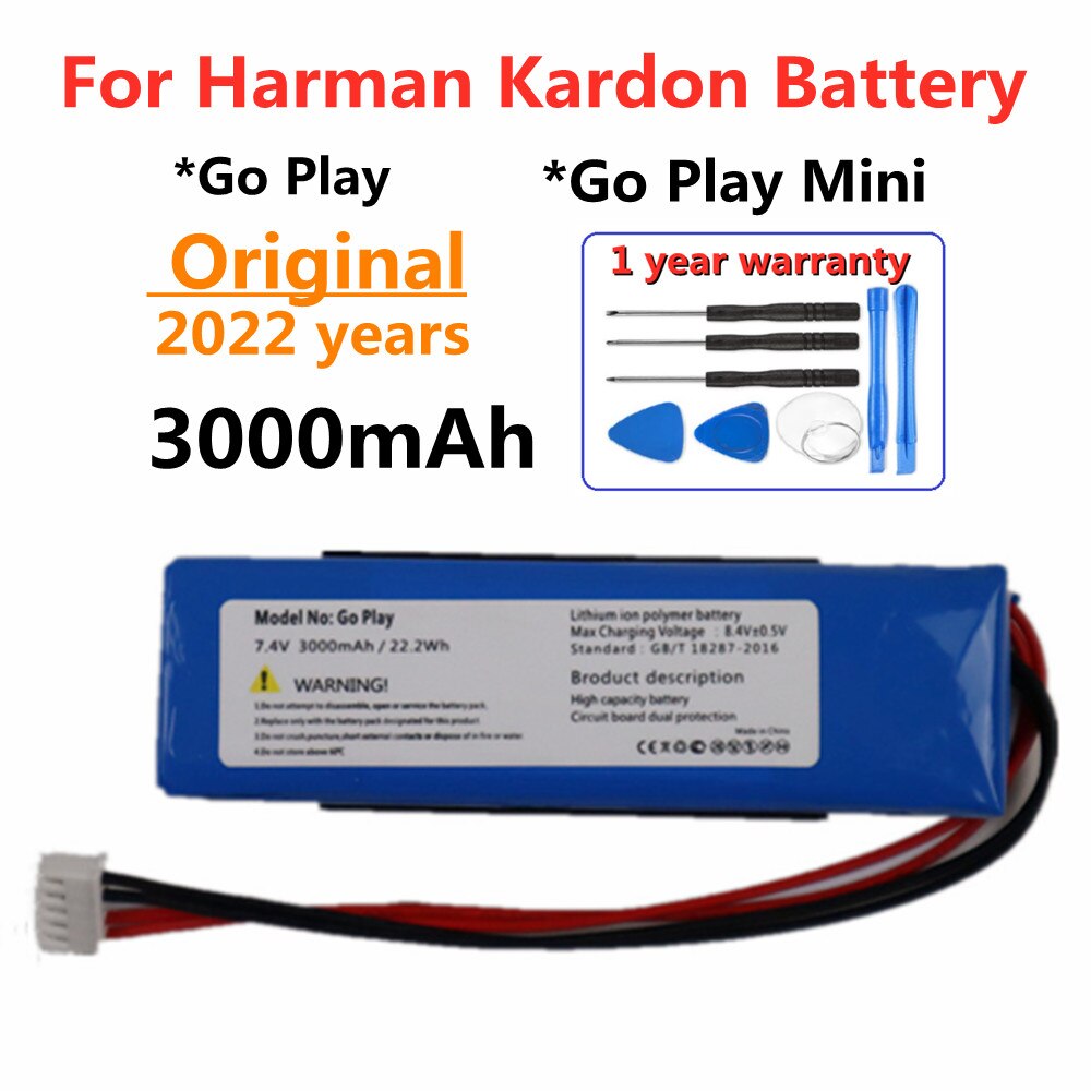 2022 Original Speaker Battery For JBL Charge Flip Pulse Xtreme 2 3 4 5 For Harman Kardon Go Play Onyx Mini Replacement Battery: Harman Go Play