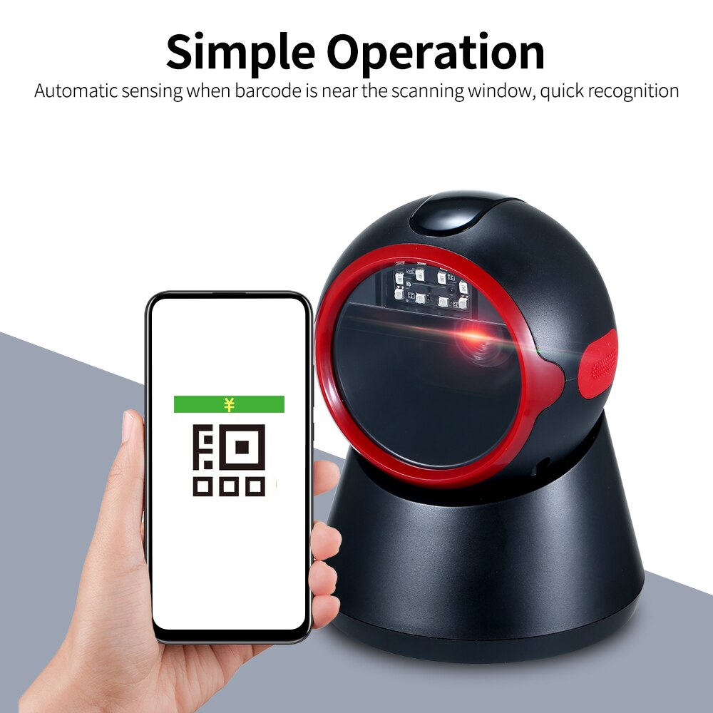 Wired Scanning Platform One-dimensional Barcode/QR Code Scanner for Supermarket Restaurant Retail Store Warehouse