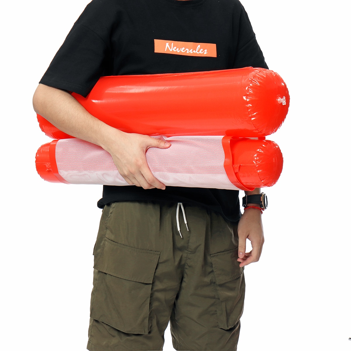 Uppblåsbar flytande säng flytande pool nudlar skum sling mesh flytande stol nät pool fest barn säng matta avkoppling