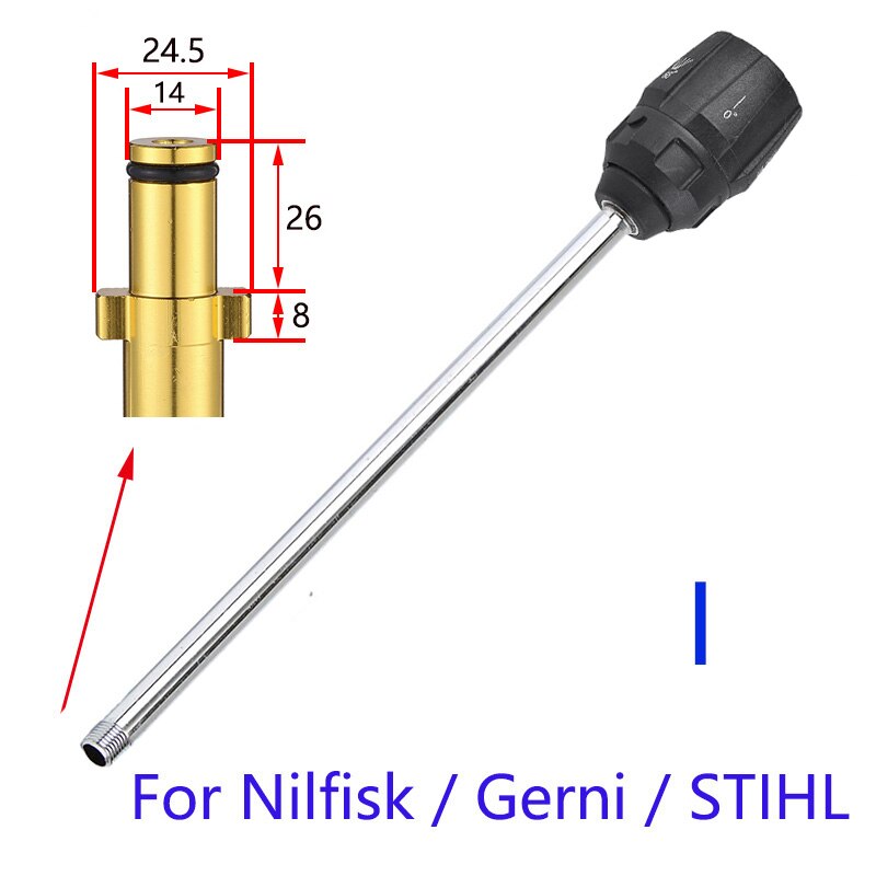 Pressure Washer Metal Wand Tips Water Spray Lance Spear Quick Jet Tips Washer nozzles for Karcher Bort Nilfisk Bosch Lavor spear: green