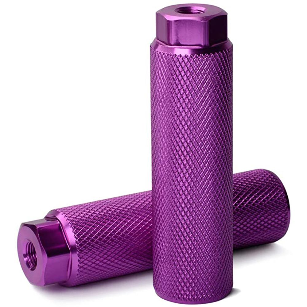 Tilbehør 3/8 tommer aksler stunt pegs bagpå cykling bmx pegs cykelledning fodcykel fodpinde cykelpinde cykelaksel pedal: Lilla