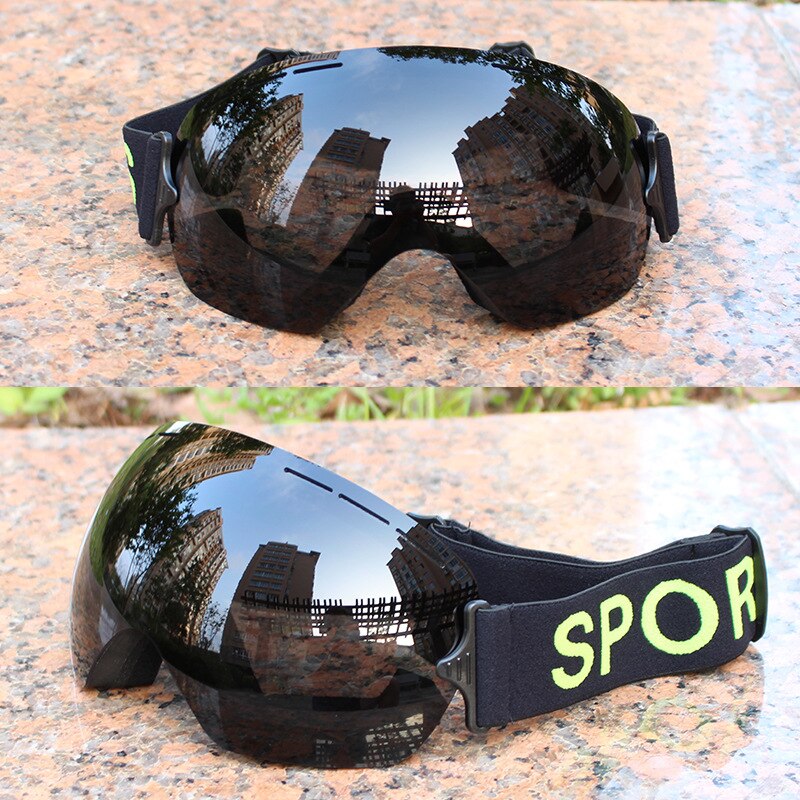 Marca nova uv400 óculos de esqui camada única anti-nevoeiro grande máscara de esqui óculos de snowboard de neve dos homens das mulheres óculos eyewears: 04