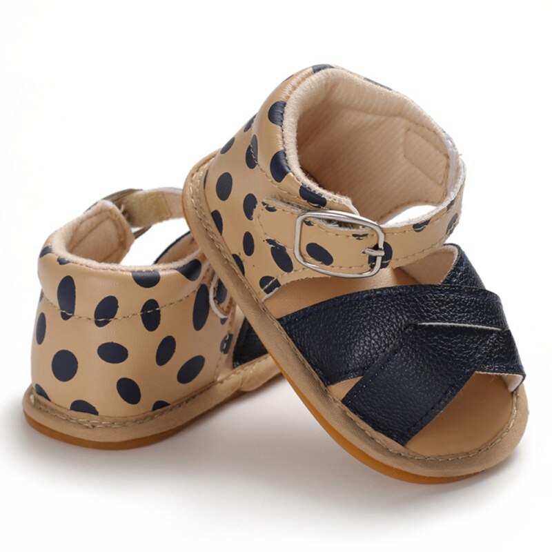 Sandales en Pu pour -né fille et garçon, chaussures de marche confortables et souples pour bébés de 0 à 18 mois