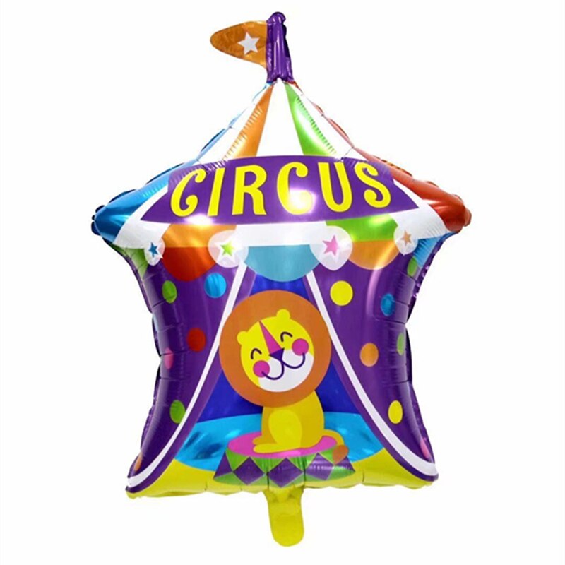 1pc färgglada unicorn tårta aluminium film ballong regnbåge tofs moln aluminium folie ballonger cirkus clown födelsedagsfest ballong: Tält