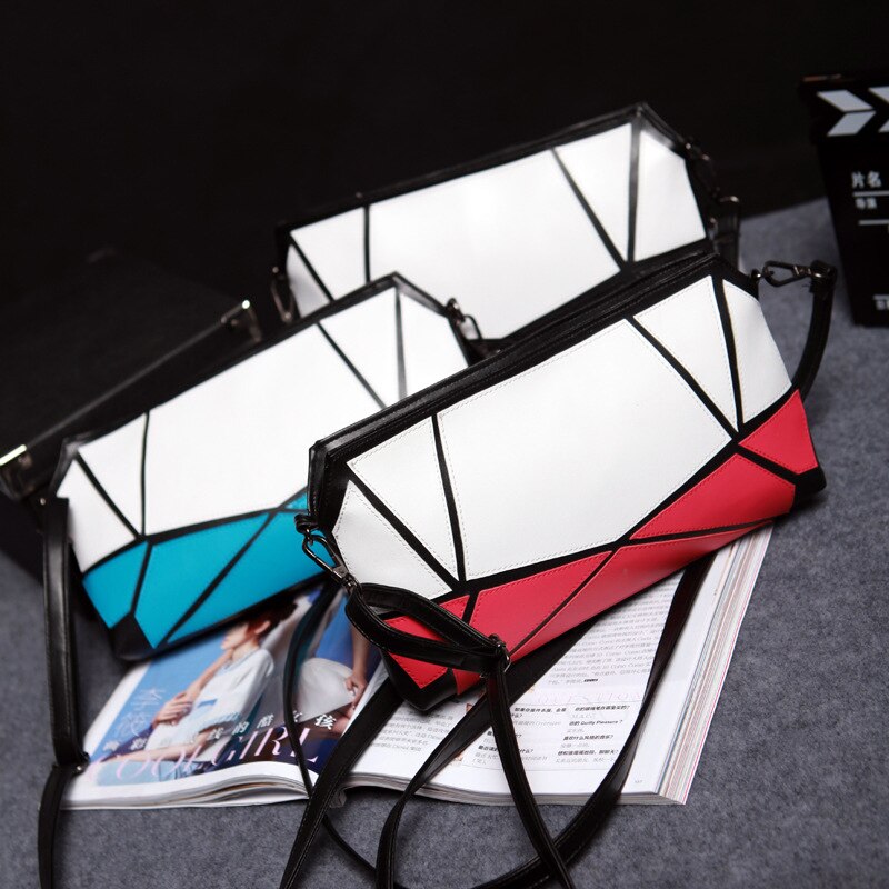 Casual clutch veske fritid pu skinn rutete skulder spell over ta middag 40