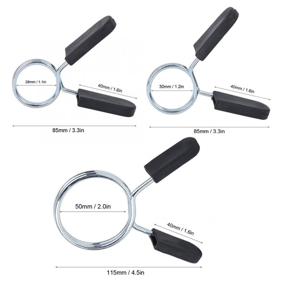 4 pièces 28/30/50mm haltère ressort serrure Barbell pince ressort collier pince gymnastique poids haltère serrure Standard Kit de levage Barbell Lock