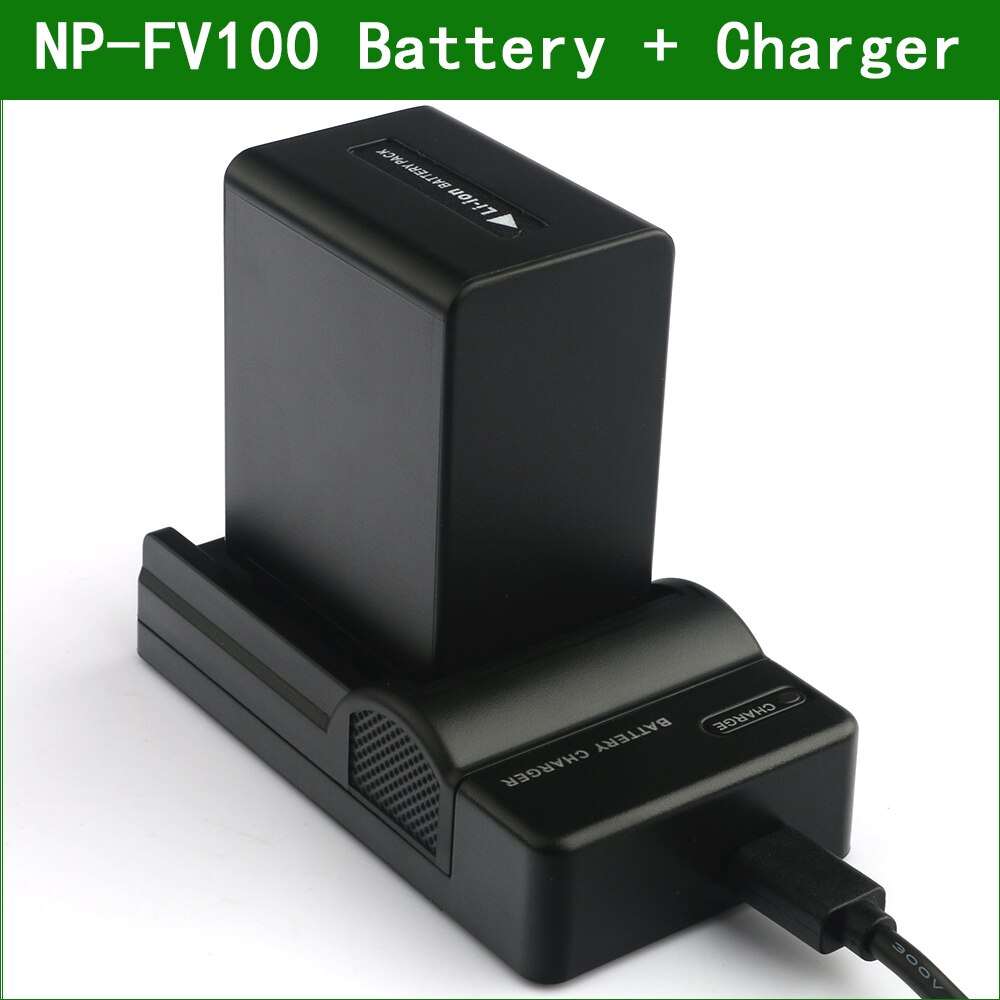 NP-FV100 Np FV100 NPFV100 Digitale Camera Batterij + Lader Voor Sony Np FV30 FV40 FV50 FV70 FV50A FV70A FV100A Dcr SR68 SR88 SX15