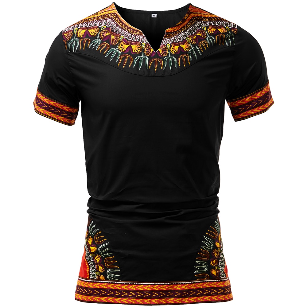 Afrikanske mænd tøj dashikishirt top traditionelt tøj afrikanske mænd dashiki print skjorte herre dashiki tøj plus str.