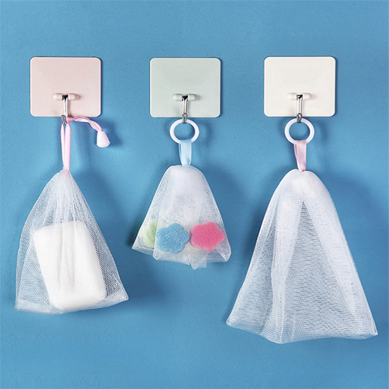 Facial Body Bath Cleansing Foam Suds Bubbles Maker Net Mesh Bag Cleanser Soap Saver Face Washing Tools Bathroom Accessory