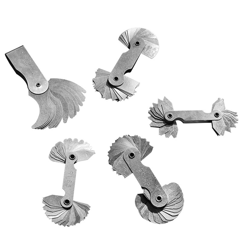 Stainless Steel Radius Gauge, Portable Concave Convex External Internal Arc Measuring Tool Radius Fillet Gauge Set(5Pcs): Default Title