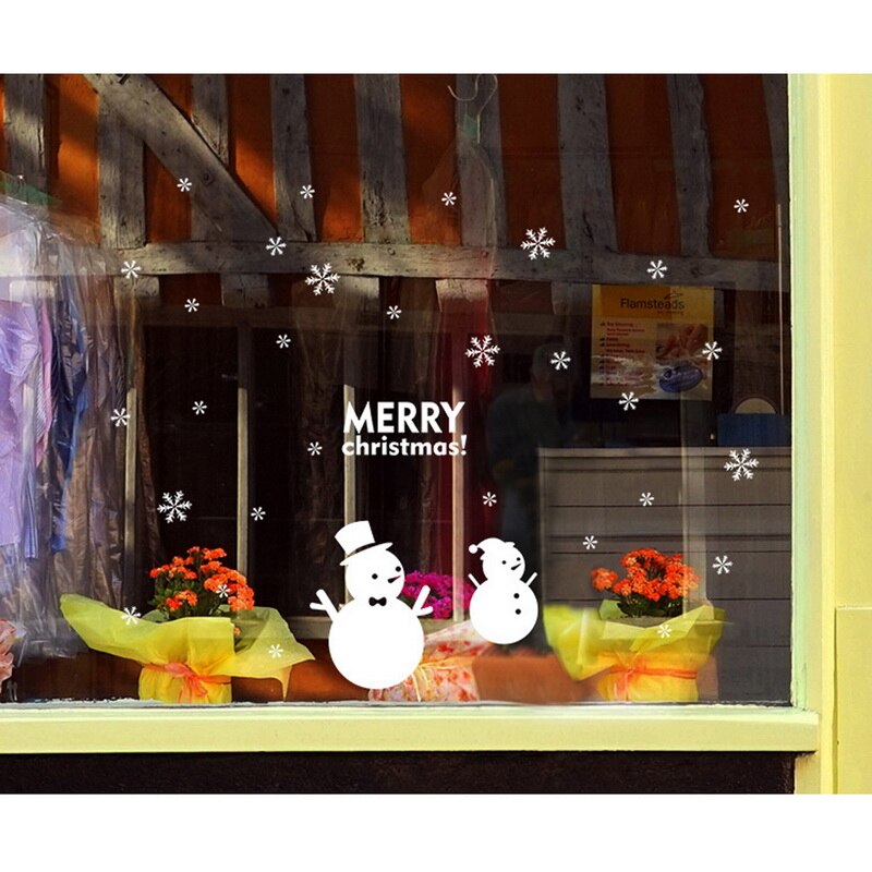 Christmas Window Decal Santa Claus Snowflake Decals Winter Wall Decals for Kids Rooms Christmas Year Window Decorations: 25x35 DMJ2535-007