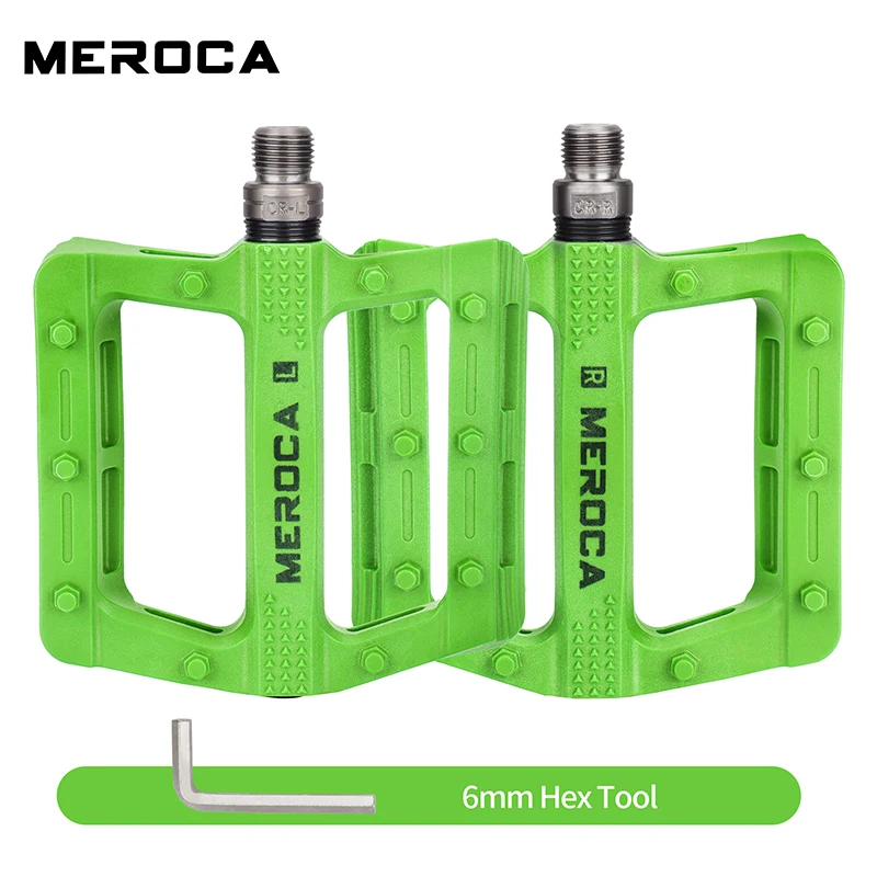 MEROCA Nylon Fietspedaal Verbreed Antislip Mountainbike Pedalen Wegfietspedaal Universeel Fietspedaal: Rood