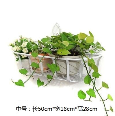 European wrought iron wall flower stand balcony flower stand wall hanging flower stand wall pot rack Wall shelf decorative frame