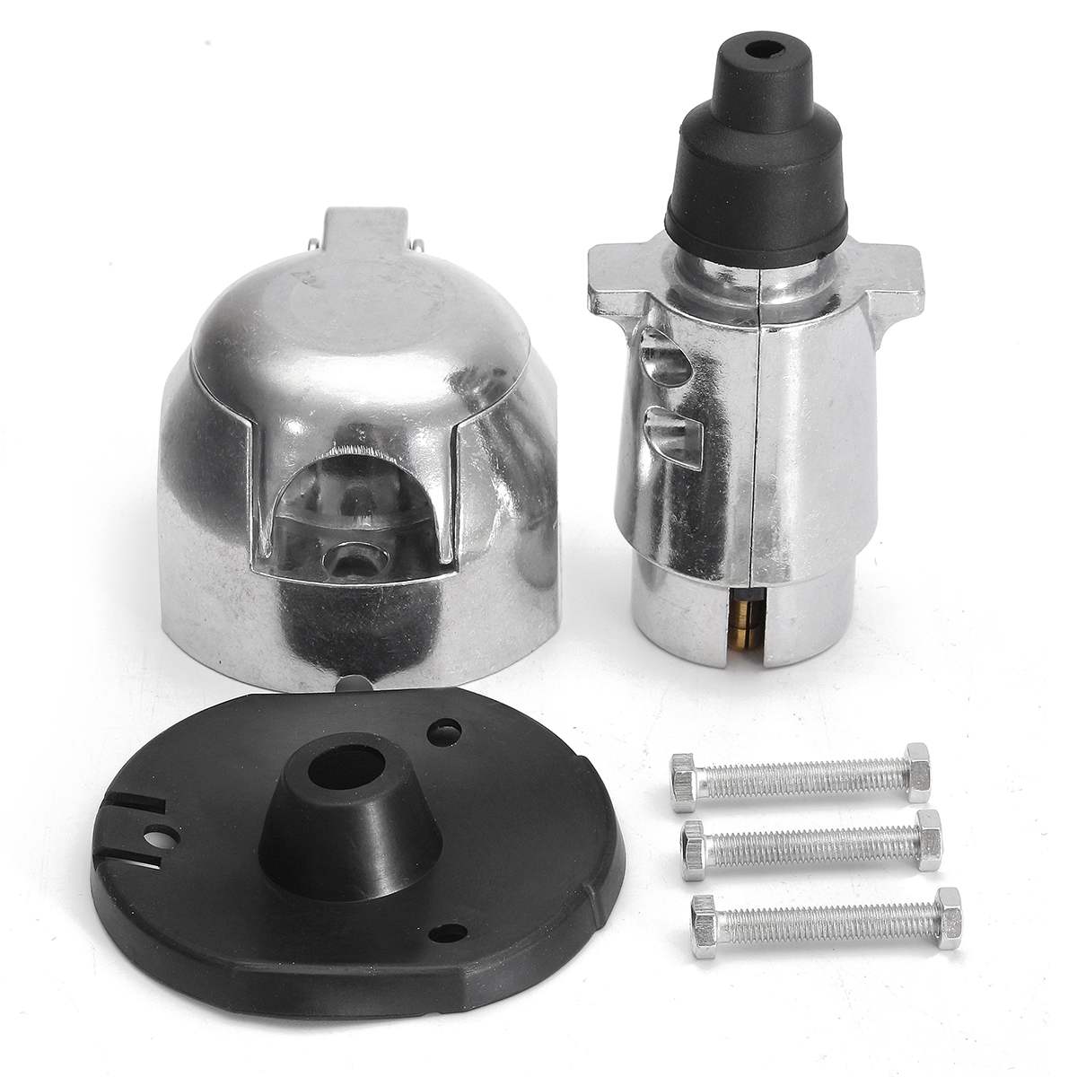 12N 7 pin Metal Towing Plug & Socket Connector Kit for Towbar Caravan Traile