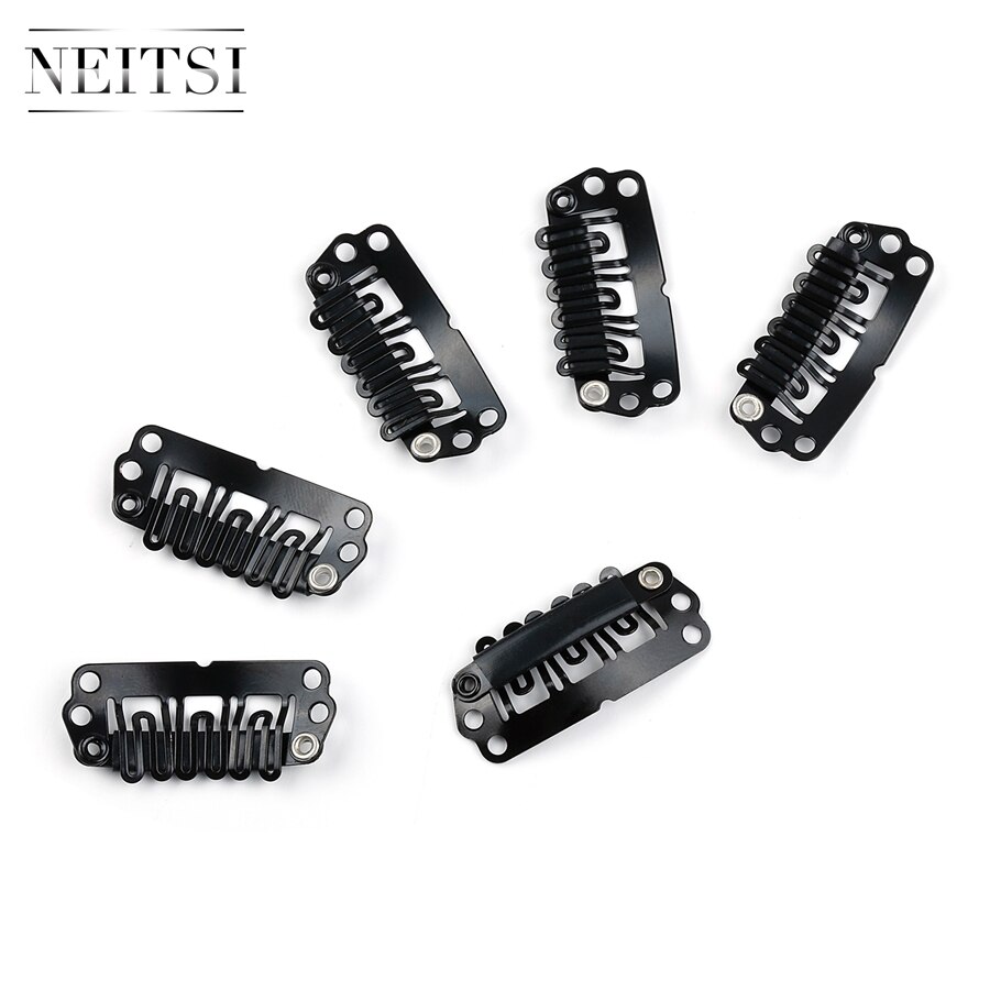 Neitsi U Shape Clips Stainless Steel Hair Snap Clips for Feather Clip In Hair Extensions Wigs Weft 2.8cm 50pcs/pack 5 Colors