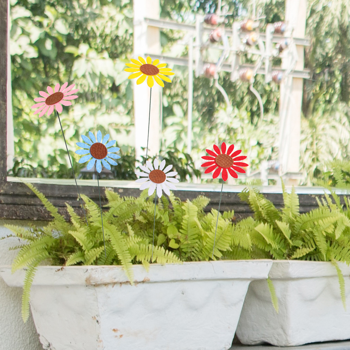 Metallstaker hagestaker metall tusenfryd blomsterdekor gjerde hagestake kunst roser hageornamenter utendørs valentinsdekorasjon