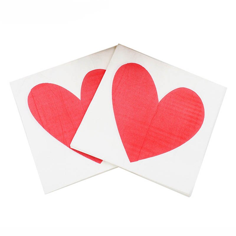 Liefde Hart Tafel Papieren Servet Voor Valentijnsdag Сервировочная Салфетка I Love U Tissue Handdoek Verjaardagsfeestje Bruiloft Decoratie: B