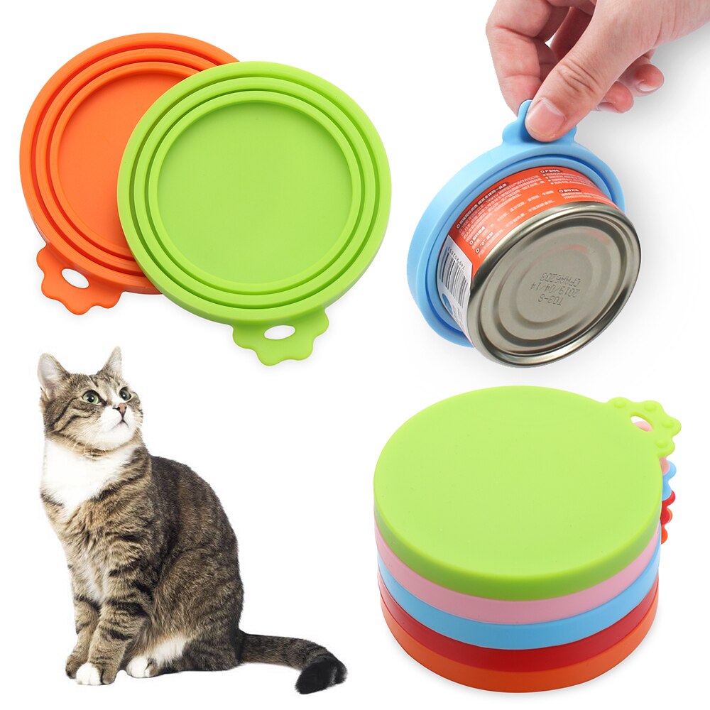 1Pc 3 In 1 Kleurrijke Silicone Blik Deksel Verzegelde Feeder Voedsel Kan Cover Herbruikbare Voedsel Opslag Houden Verse keuken Supply