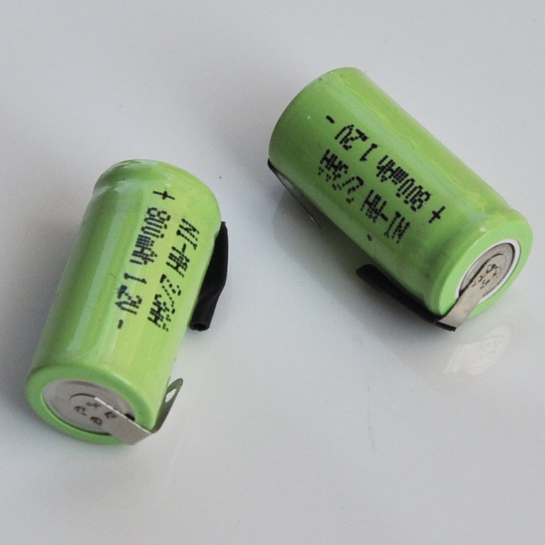 2-10 stks 1.2 v 2/3AA oplaadbare batterij 800 mah 2/3 AA ni-mh nimh cel met solderen tabs voor Elektrische scheermes scheerapparaat solar licht