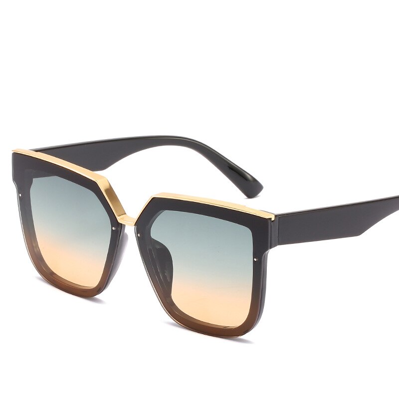 Hipster mærke briller gyldent dekorativt metal stel herre solbriller kvinders skyggeglas occident solbriller: Gul