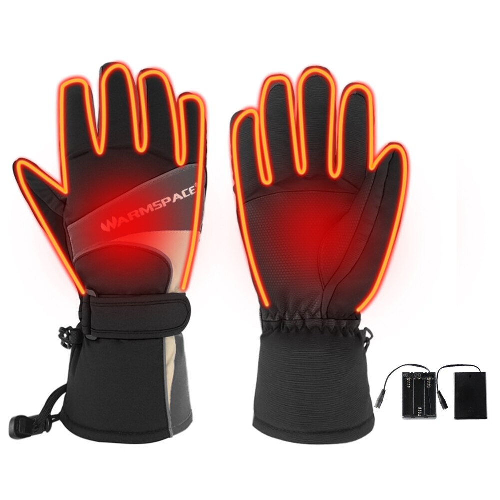 Guanti riscaldati elettrici USB invernali batteria elettrica ricaricabile guanto riscaldamento scaldamani per sci motociclistico: XL