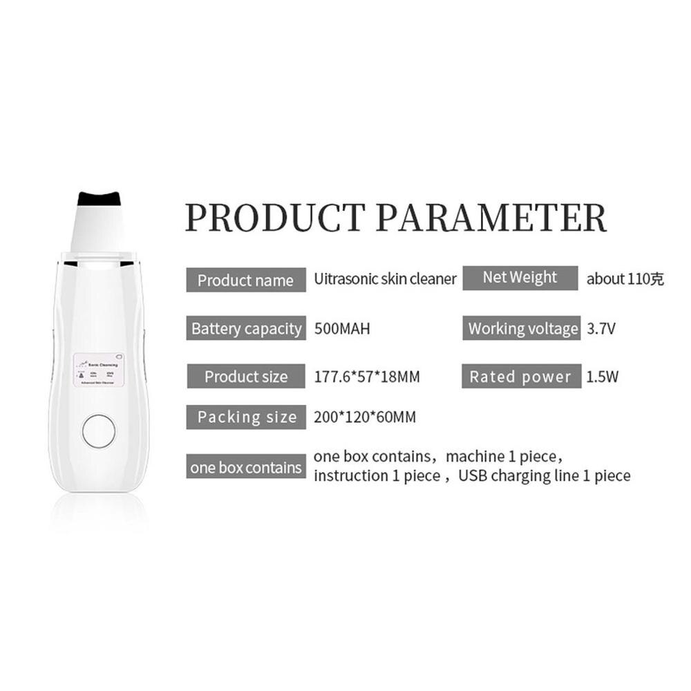 Multifuncional Lcd pala piel máquina poro limpiador instrumento para sacar espinillas ultrasónico hogar Facial instrumento de belleza