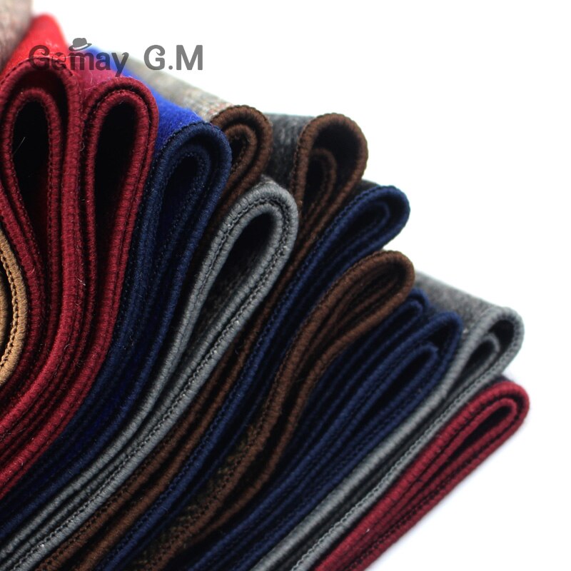 Wool Handkerchief For Men Suit Solid Pocket Square Business Hankies Classic Striped Hanky Plaid Pocket Towel