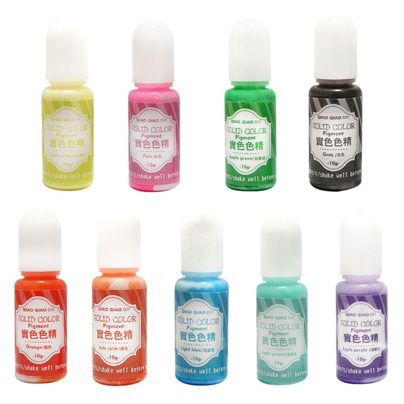 9 unids/set resina de Color sólido tinte epoxi UV pigmento para colorear DIY arte hecho a mano conjunto para hacer joyas relleno M0XB