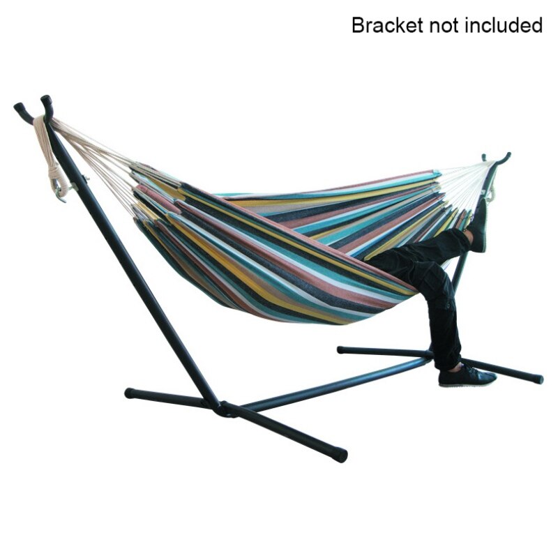 200*150 cm Portable Hammock Outdoor Garden Sports Home Travel Camping Swing Canvas Stripe Hang Bed Hammock: 6
