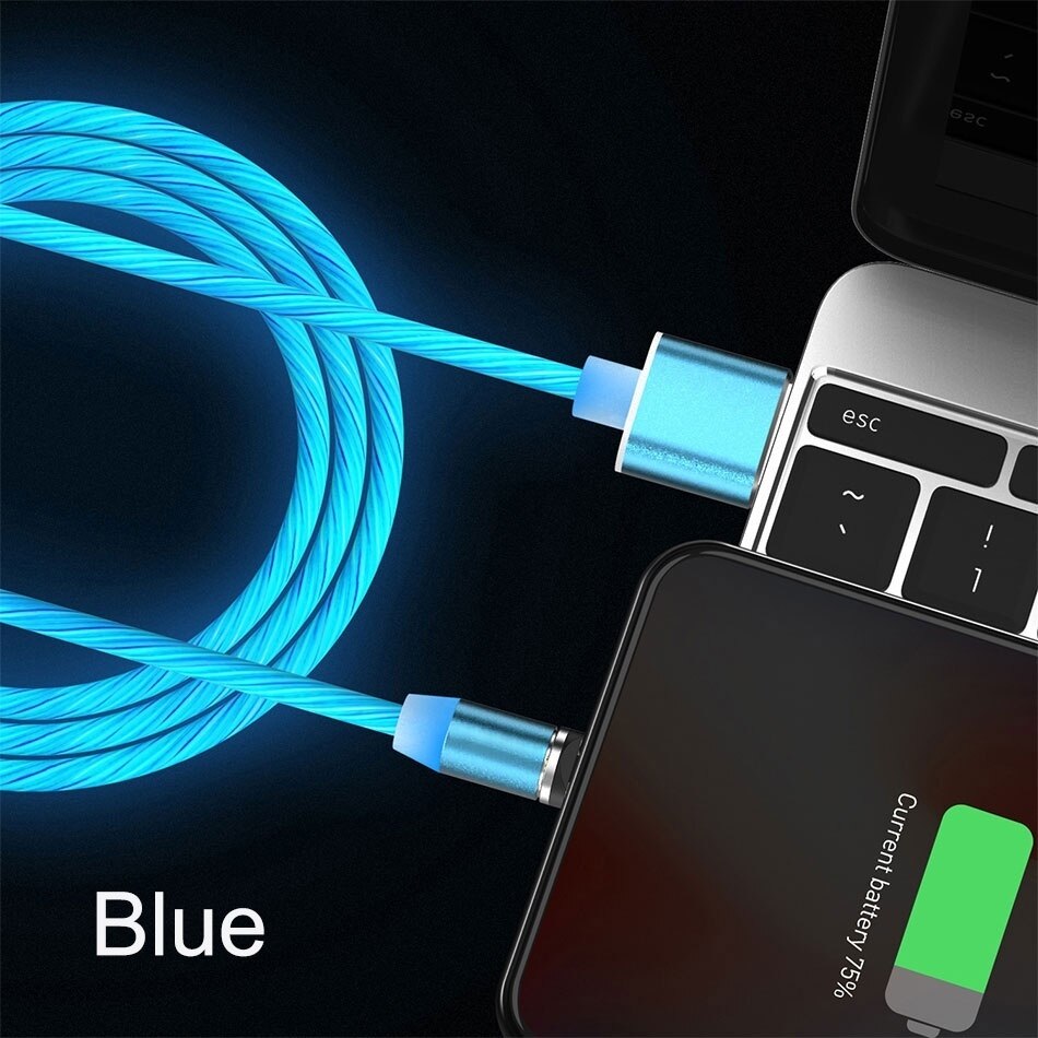 Gloeiende Magnetische Kabel Opladen Usb C Kabel Telefoon Cord Magnetische Oplader Voor Iphone 13 Samsung Huawei Xiaomi Redmi Note 10S 9 8 7