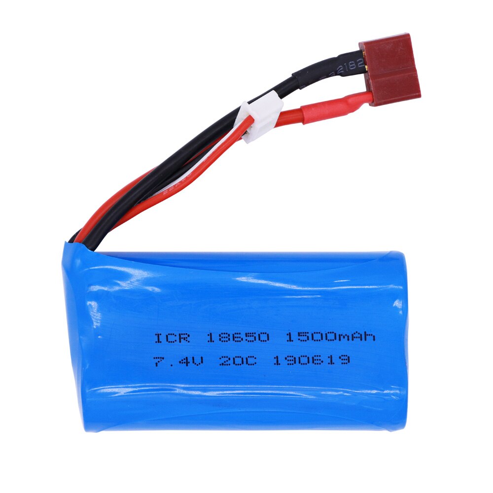 5Pcs Lipo Batterij Voor Wltoys 12428 12401 12402 12403 12404 12423 FY-03 FY01 FY02 Rc Speelgoed Batterij Onderdelen 7.4V 1500Mah 18650 T Plug