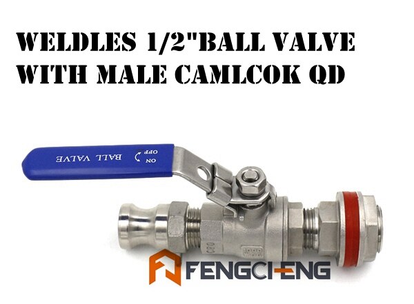 Homebrew Beer Brew Kettle Ball Valve Kit 304 Stainless Steel 1/2"NPT Full Port Brewer Hardware: Weldless Ball Valve4
