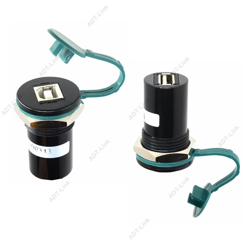 22mm mounting diameter USB 2.0 USB 3.0 USB B Type Convertor Socket 22mm USB Panel mount connector with Dust cover: B Female to A Female