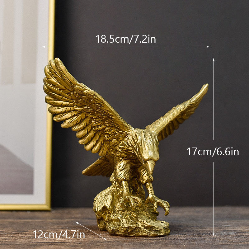 Estatua de águila dorada de resina americana de NORTHEUINS, colección de modelos artísticos de animales, adorno para el hogar, oficina, escritorio, figuritas de decoración Feng Shui: Verde claro