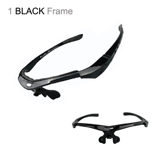 NEWBOLER 2 Frame Polarized Cycling Sun Glasses Outdoor Sports Bicycle Glasses Men Women Bike Sunglasses Goggles Eyewear 5 Lens: 1 frame black