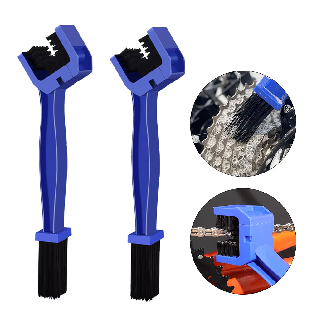 Spazzola per catena per moto e bicicletta Pulizia per bici Spazzola per pulizia catena Accessori Attrezzatura Pulizia auto Pelliccia a testa quadrata