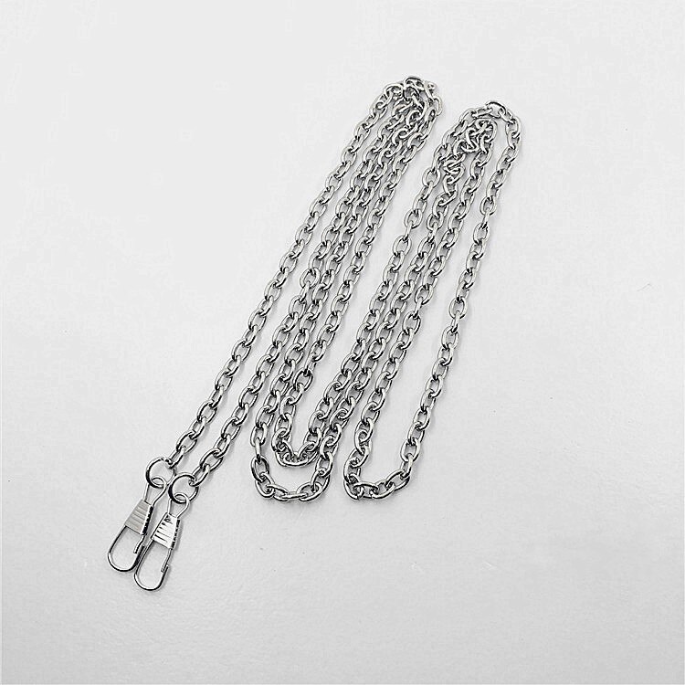 Małe O typ 40/60/120cm metalowe torebki torebka z łańcuszkiem klamry damskie pasek na ramię do torebek wymień Crossbody torba na łańcuszku akcesoria: Srebrny / 120cm